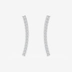 Round Lab Grown Diamond Curved Bar Earrings
