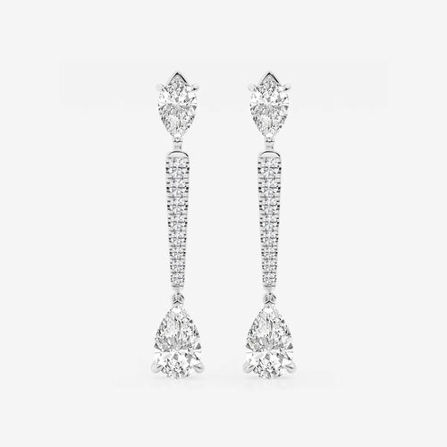Pear Lab Grown Diamond Drop Earrings