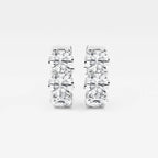 Round Lab Grown Diamond Huggie Hoop Earrings