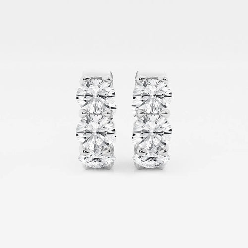 Round Lab Grown Diamond Huggie Hoop Earrings