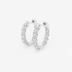 Round Lab Grown Diamond Oval-Shaped Inside Out Hoop Earrings