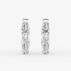 Emerald Lab Grown Diamond Huggie Hoop Earrings