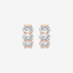 Oval Lab Grown Diamond Huggie Hoop Earrings
