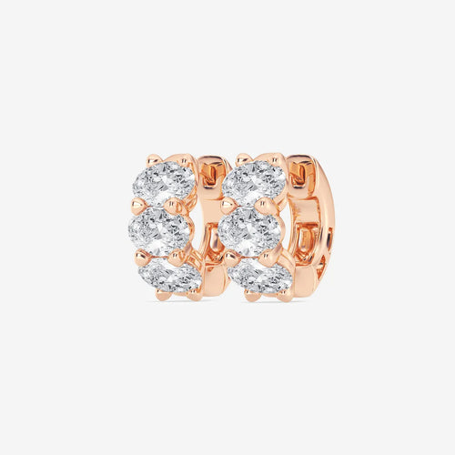 Oval Lab Grown Diamond Huggie Hoop Earrings