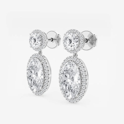 Oval Lab Grown Diamond Drop Earrings