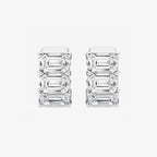 Emerald Lab Grown Diamond Huggie Hoop Earrings