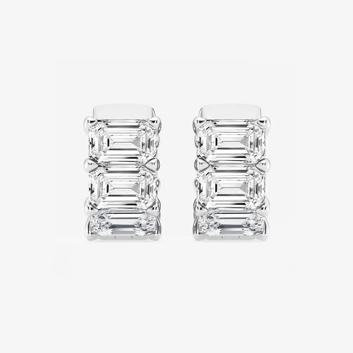 Emerald Lab Grown Diamond Huggie Hoop Earrings