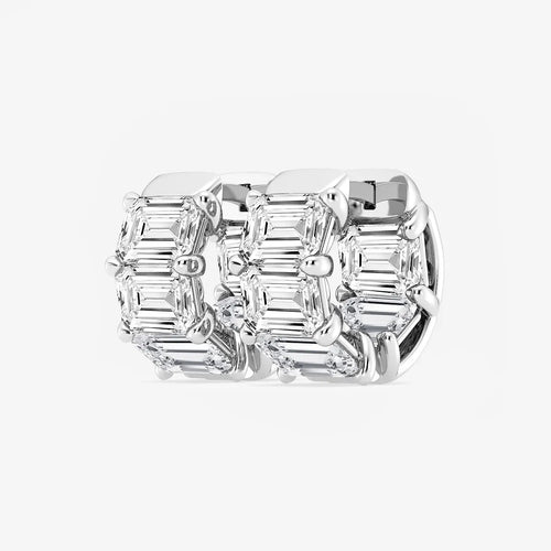 Emerald Lab Grown Diamond Huggie Hoop Earrings
