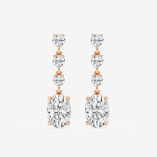 Oval Lab Grown Diamond Drop Earrings