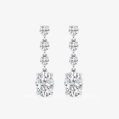 Oval Lab Grown Diamond Drop Earrings