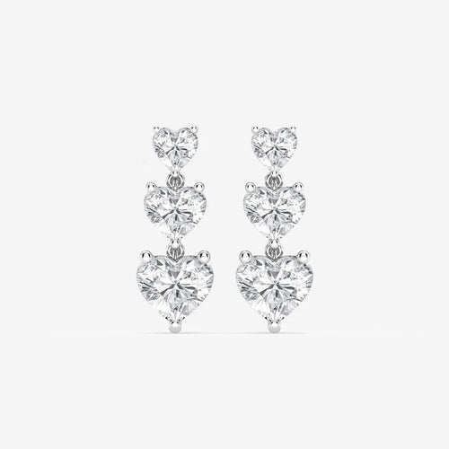 Heart Lab Grown Diamond Drop Earrings