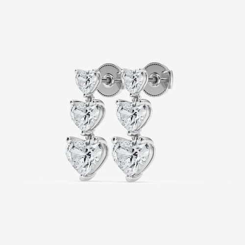 Heart Lab Grown Diamond Drop Earrings