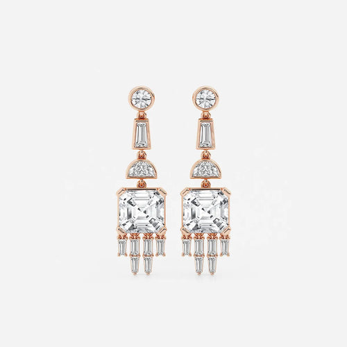 Asscher Lab Grown Diamond Drop Earrings