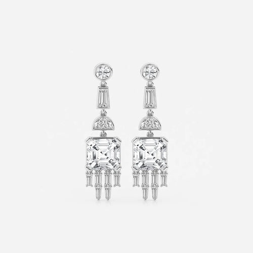 Asscher Lab Grown Diamond Drop Earrings