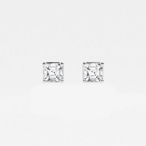 Asscher Lab Grown Diamond Solitaire Stud Earrings