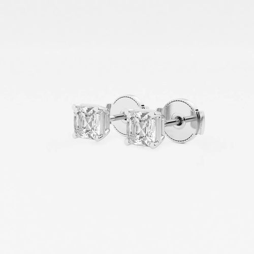 Asscher Lab Grown Diamond Solitaire Stud Earrings