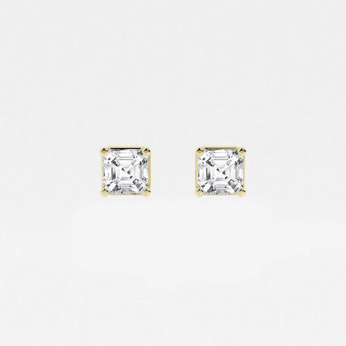 Asscher Lab Grown Diamond Solitaire Stud Earrings