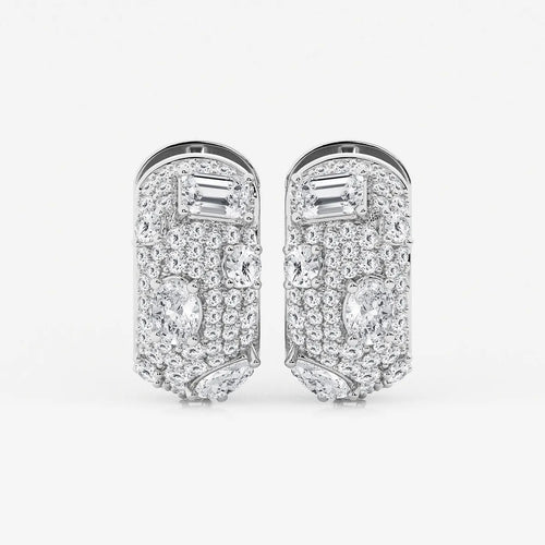 Multi-Shape Lab Grown Diamond Pave Scatter Hoop Earrings