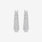 Round Lab Grown Diamond Tapered Petite Hoop Earrings