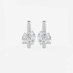Marquise and Pear Lab Grown Diamond Huggie Hoop Earrings