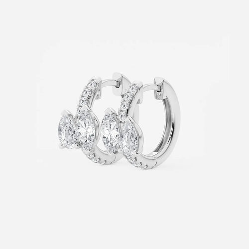 Marquise and Pear Lab Grown Diamond Huggie Hoop Earrings