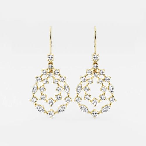 Marquise Lab Grown Diamond Drop Earrings