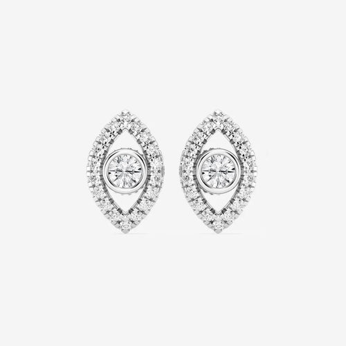 Round Lab Grown Diamond Evil Eye Earrings