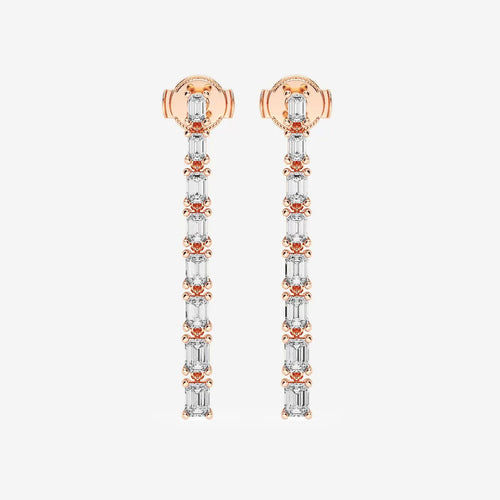 Emerald Lab Grown Diamond Graduated Dangle Earrings
