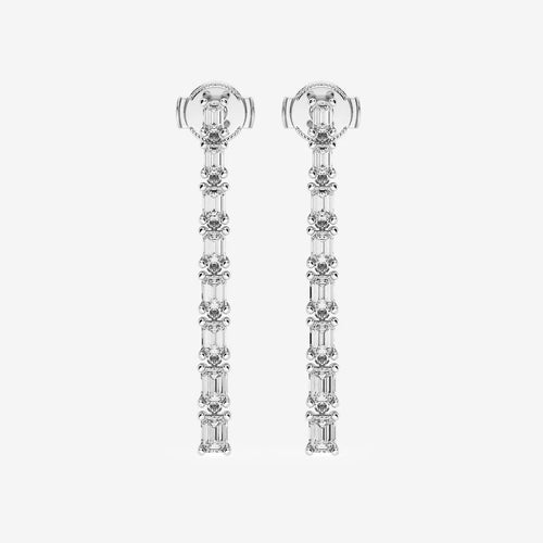 Emerald Lab Grown Diamond Graduated Dangle Earrings