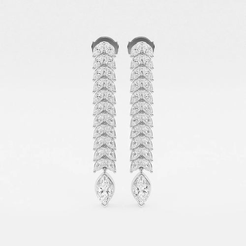 Marquise Lab Grown Diamond Double Row Dangle Earrings