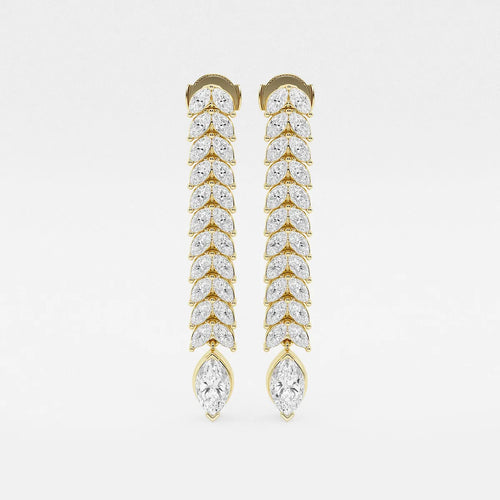Marquise Lab Grown Diamond Double Row Dangle Earrings