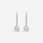 Round Lab Grown Diamond Hidden Halo Earrings