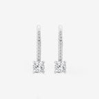 Cushion Lab Grown Diamond Hidden Halo Earrings