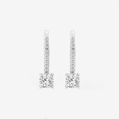 Cushion Lab Grown Diamond Hidden Halo Earrings