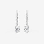 Oval Lab Grown Diamond Hidden Halo Earrings