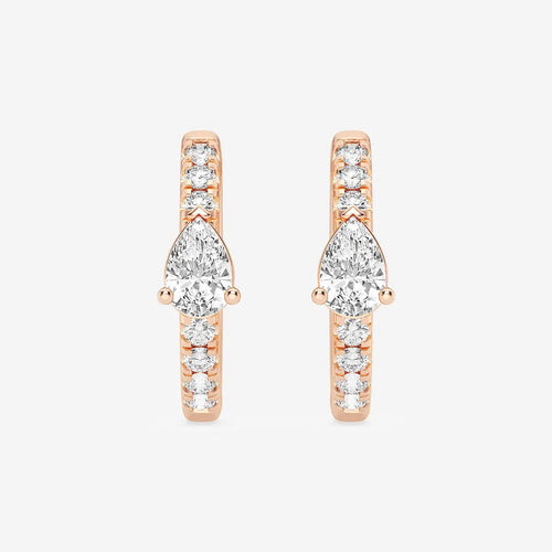 Pear Lab Grown Diamond Petite Huggie Hoop Earrings