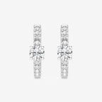 Round Lab Grown Diamond Petite Huggie Hoop Earrings