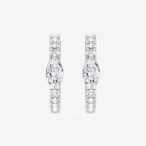 Marquise Lab Grown Diamond Petite Huggie Hoop Earrings