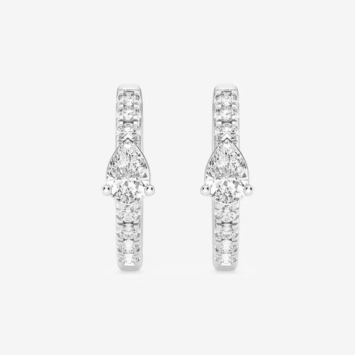 Pear Lab Grown Diamond Petite Huggie Hoop Earrings