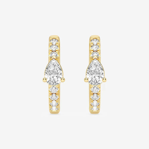 Pear Lab Grown Diamond Petite Huggie Hoop Earrings