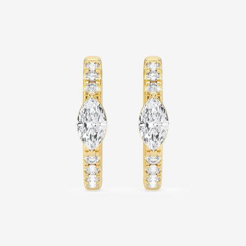 Marquise Lab Grown Diamond Petite Huggie Hoop Earrings