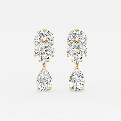 Pear Lab Grown Diamond Prong Setting Drop Earrings