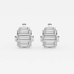 Baguette Lab Grown Diamond Graduated Channel Set Hoop Earrings