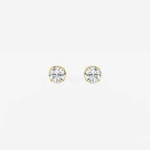 Round Colorless (E-F) Lab Grown Diamond Certified Stud Earrings