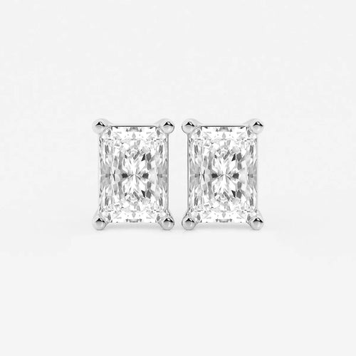 Radiant Lab Grown Diamond Four Prong Stud Earrings