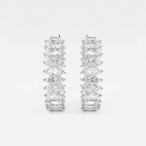 Marquise Lab Grown Diamond Inside Out Hoop Earrings
