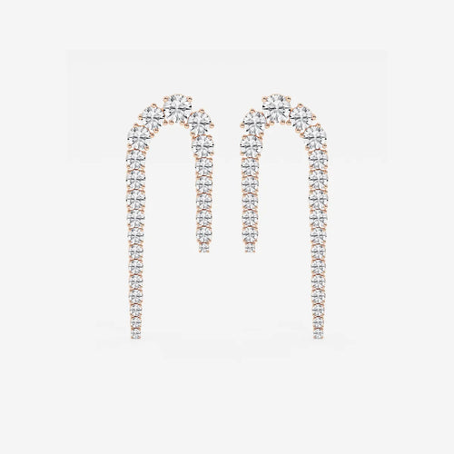 Round Lab Grown Diamond U Shaped Drop Earrings
