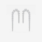 Round Lab Grown Diamond U Shaped Drop Earrings
