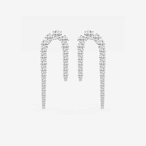 Round Lab Grown Diamond U Shaped Drop Earrings