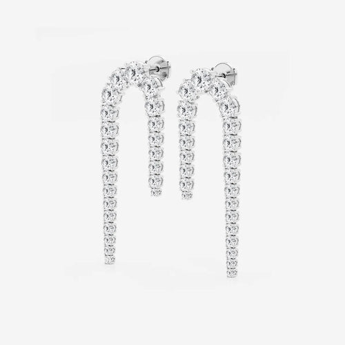Round Lab Grown Diamond U Shaped Drop Earrings